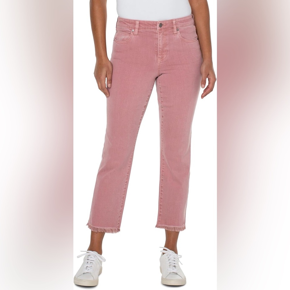 Liverpool Kennedy Crop antique rose colored straight leg jeans sz 31